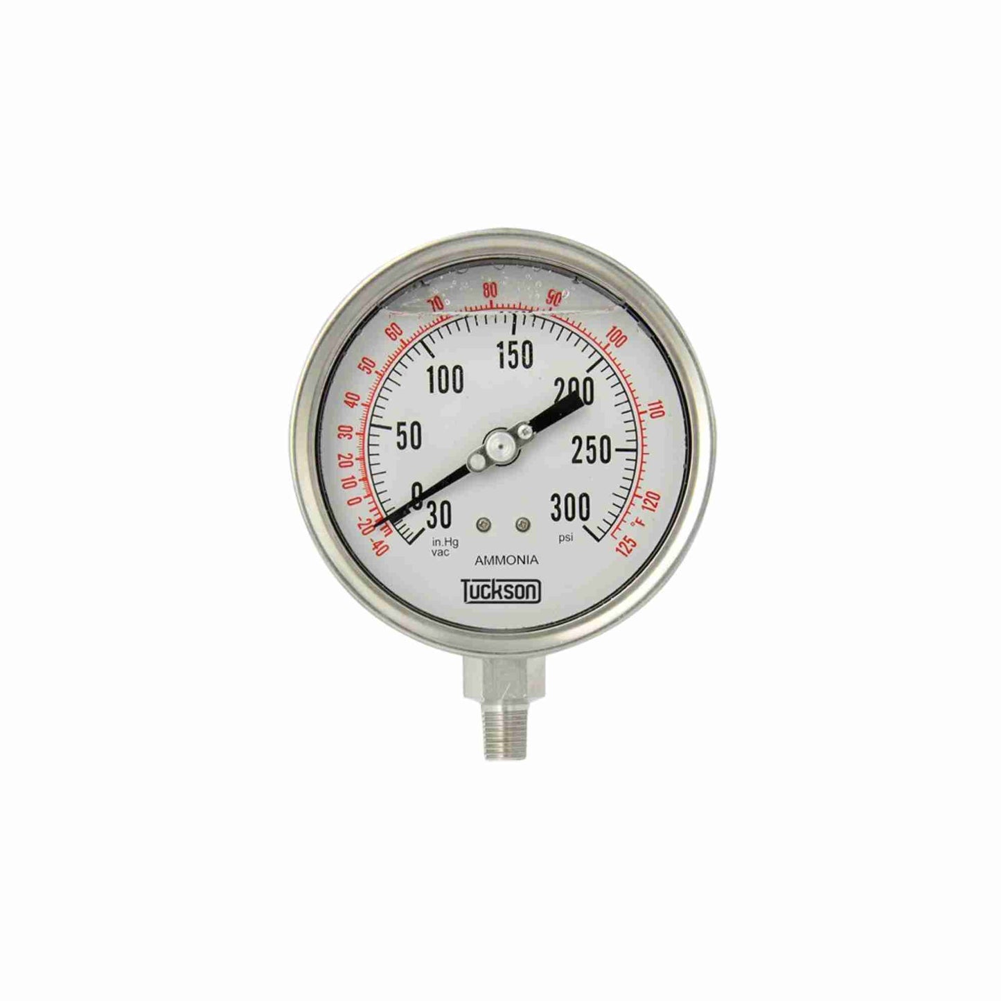 MANOMETRO CARATULA DE 2.5 PULGADAS PARA AMONIACO RANGO DE 0 A 300 PSI Y DE -70 A 50 C