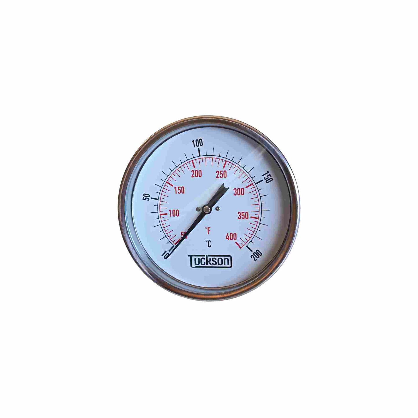 TERMOMETRO BIMETALICO CARATULA DE 6 PULGADAS VASTAGO HORIZONTAL DE 6 PULGADAS RANGO DE 10 A 200 GRADOS CENTIGRADOS TUCKSON