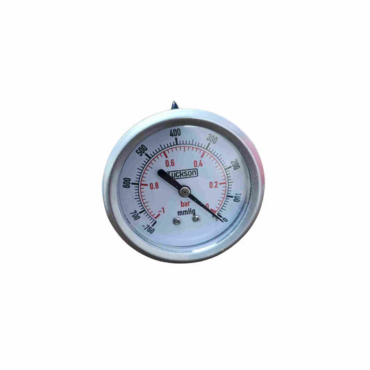 VACUOMETRO CARATULA DE 6 PULGADAS RANGO DE -30 A 0 Y -1 A 0 Y 0 A 200 PSI 14 BAR ROSCA INFERIOR VERTICAL DE 1/2 NPT FULL ACERO INOX NOTA (1 UNIDAD EMPAÑADA)