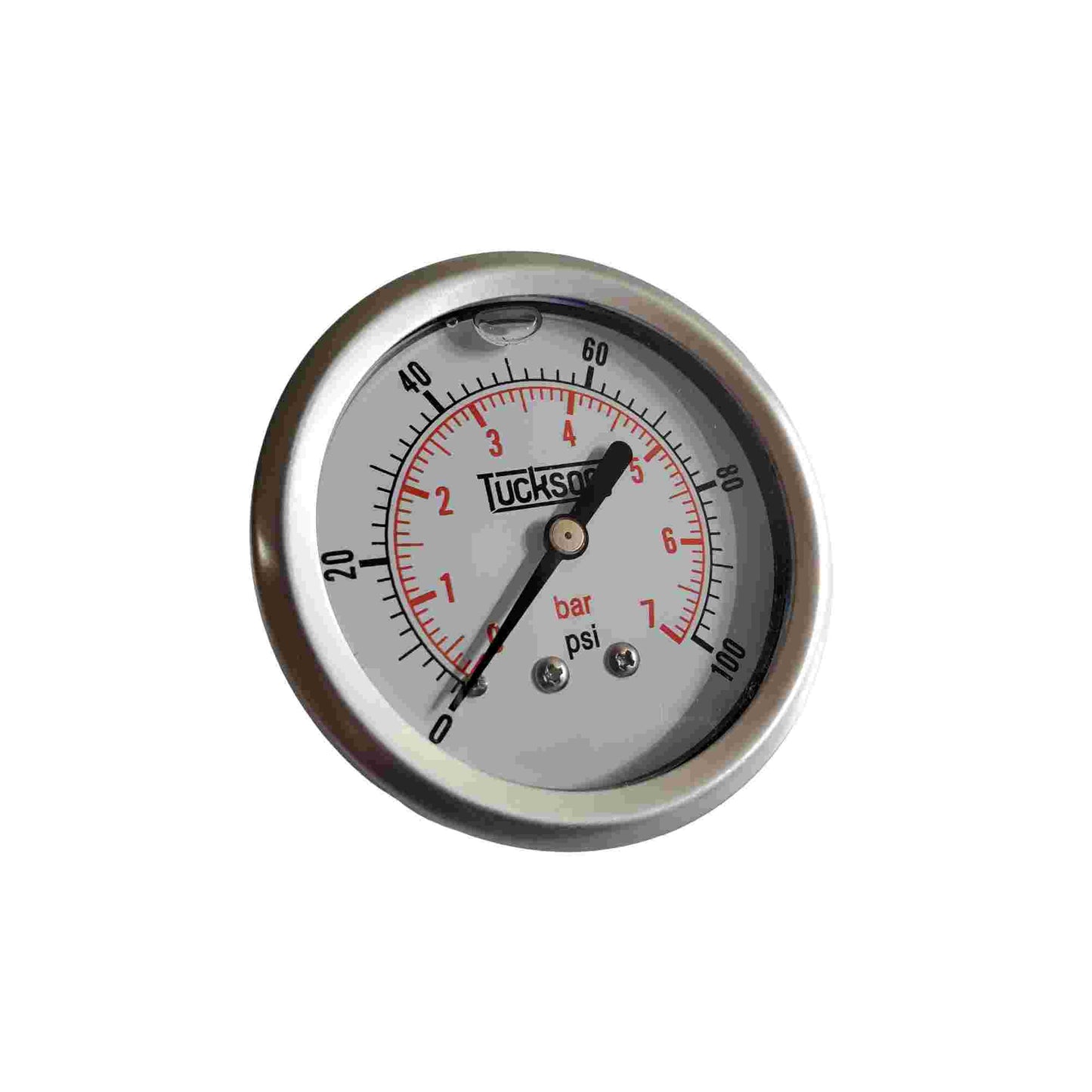 MANOMETRO CARTULA DE 2.5 PULGADAS RANGO DE 0 A 100 PSI 7 BAR ROSCA POSTERIOR HORIZONTAL DE 1/4 NPT FULL ACERO INOX C/GLICERINA