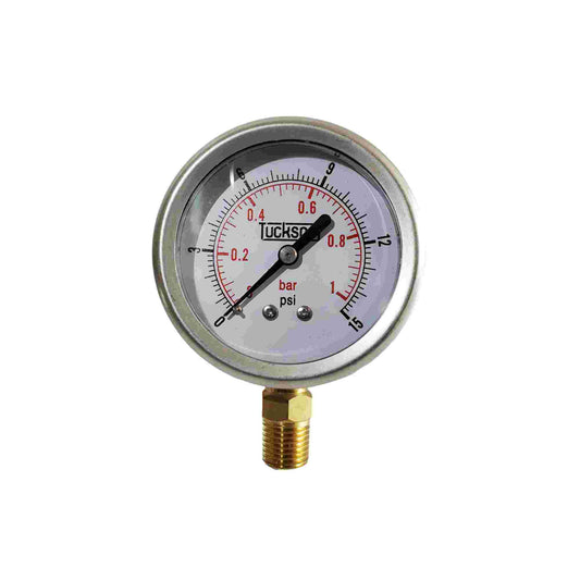 MANOMETRO CARATULA DE 2.5 PULGADAS RANGO DE 30 PSI 2 BAR ROSCA INFERIOR VERTICAL DE 1/4 NPT FULL INOX (2 UNIDADES C/GLICERINA)